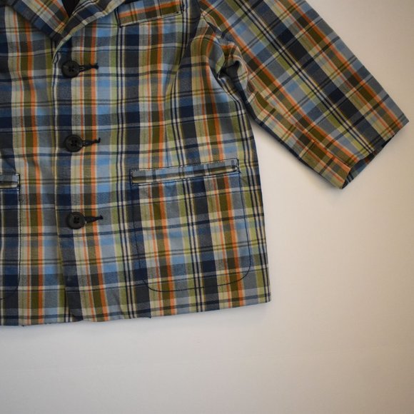 Baby Gap Fully Lined Multicolour Plaid Blazer 100% Cotton 18-24 Months - Picture 5 of 9